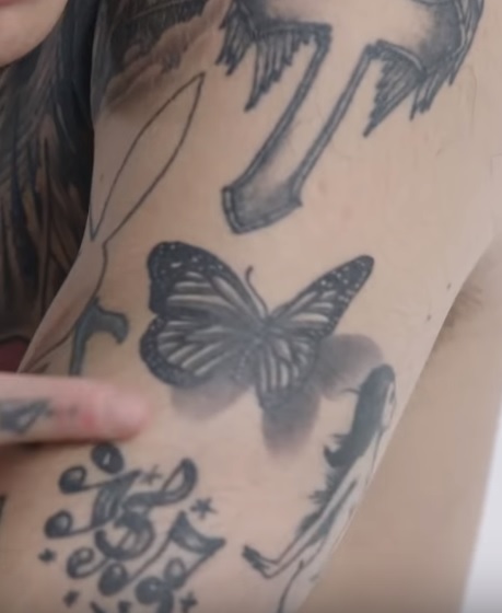 Lil Skies butterfly tattoo