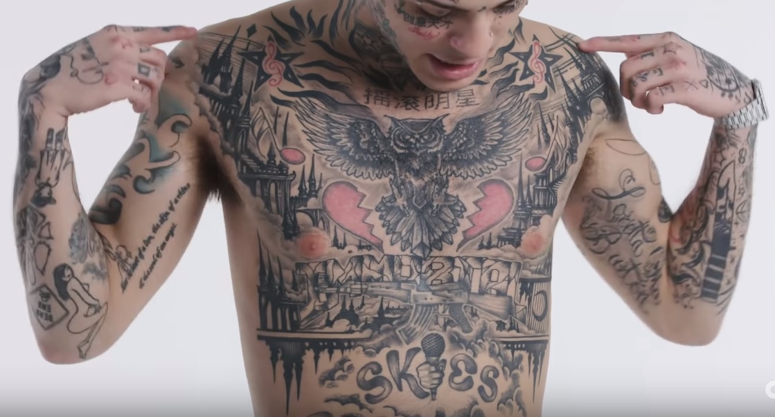 Lil Skies chest tattoos