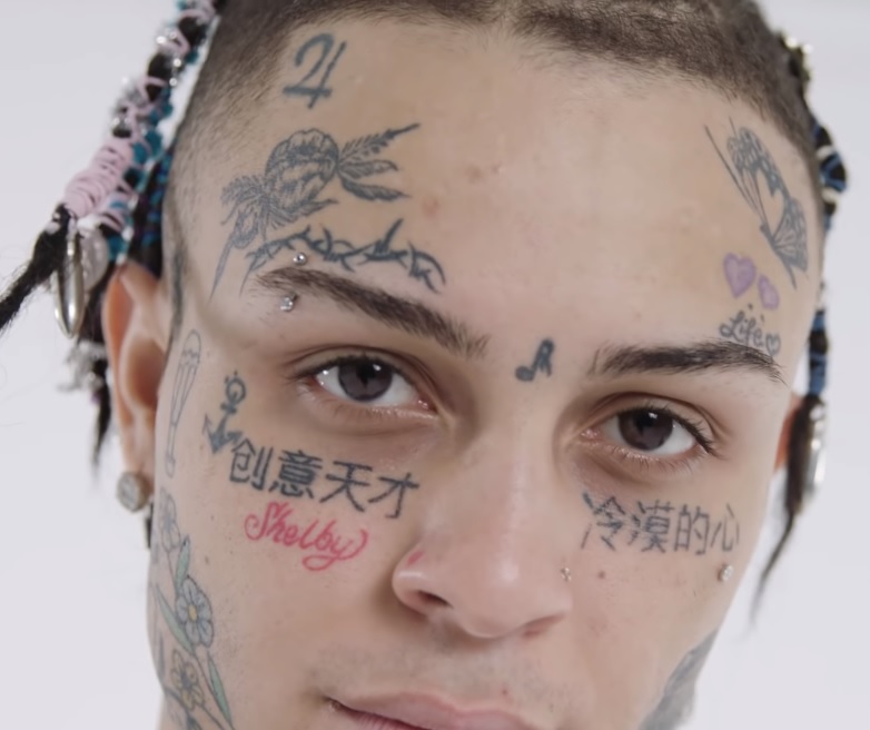 Lil Skies face tattoo close-up