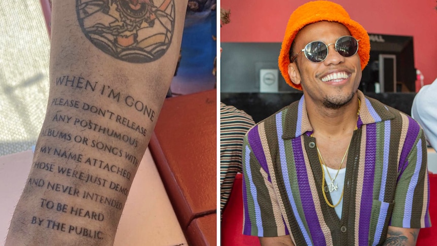 Anderson Paak posthumous music forearm tattoo