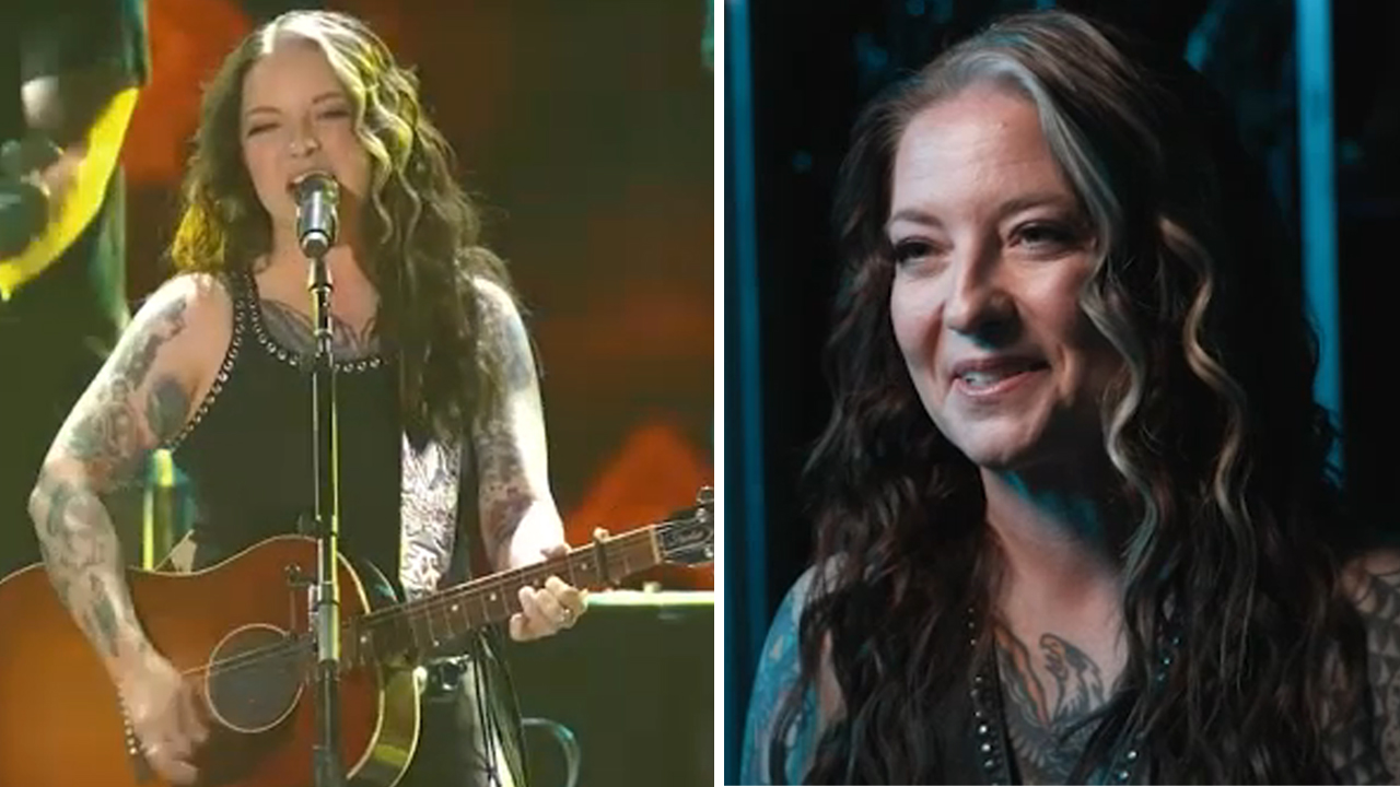 Ashley McBryde eagle chest tattoo