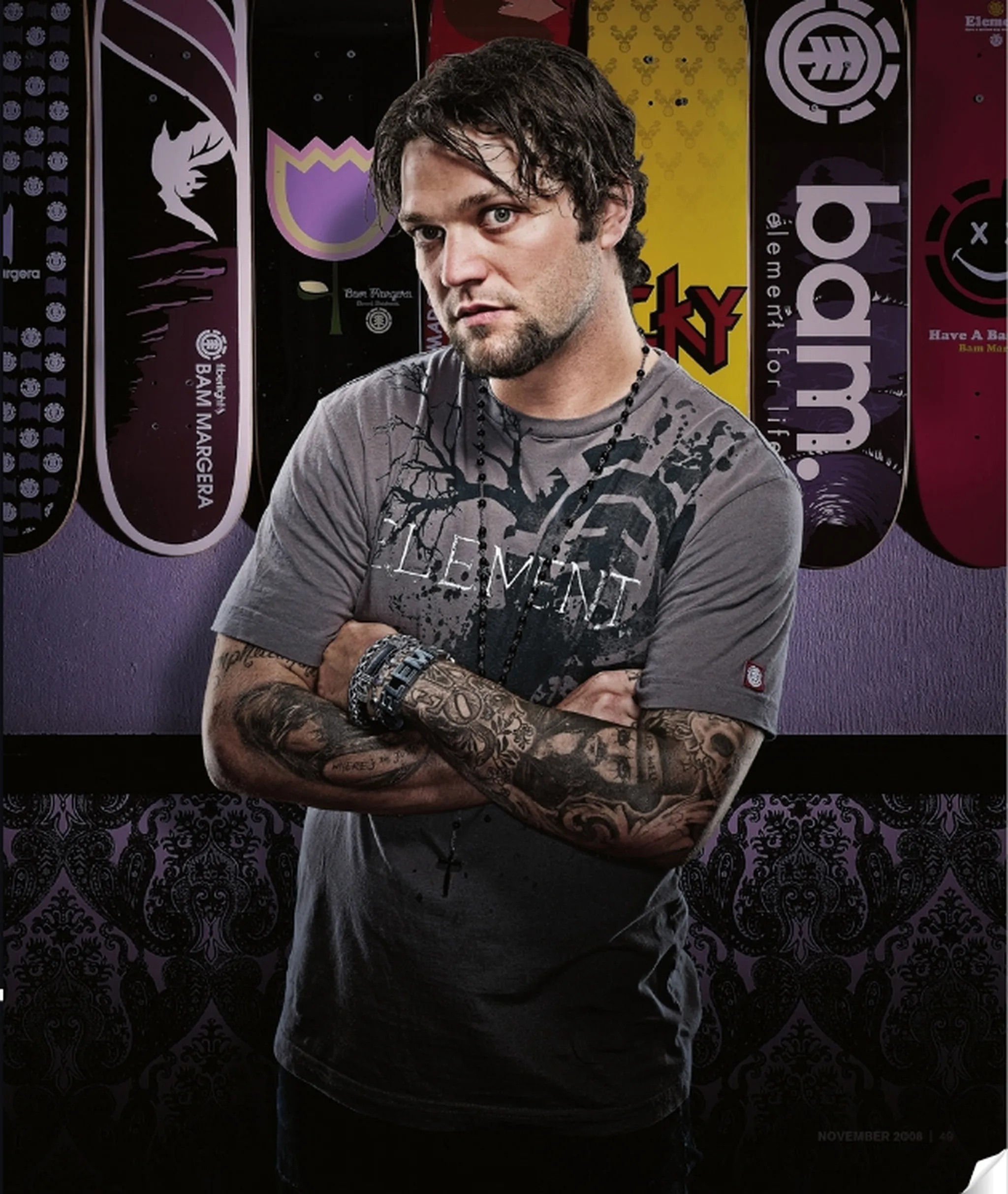 Bam Margera arm tattoo close-up