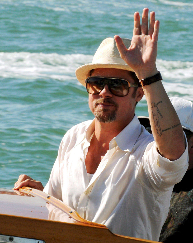 Brad Pitt Otzi the Iceman forearm tattoo