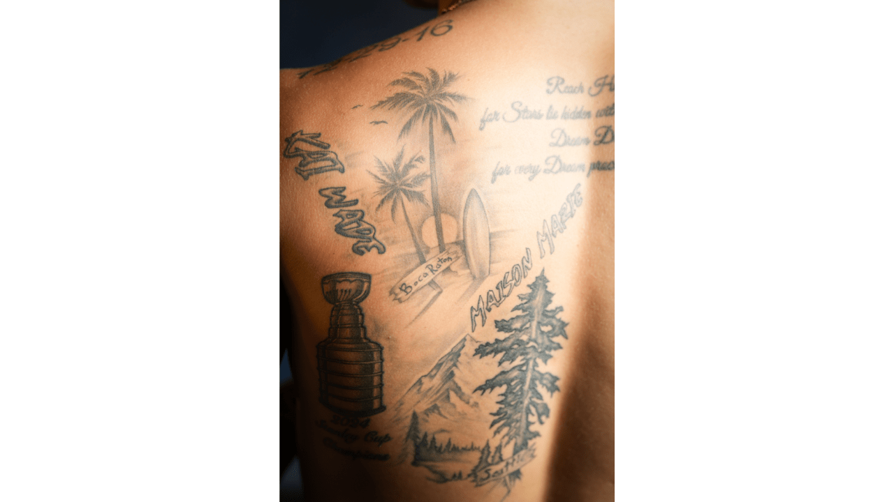 Brandon Montour Kai and Maison children birth place tattoos