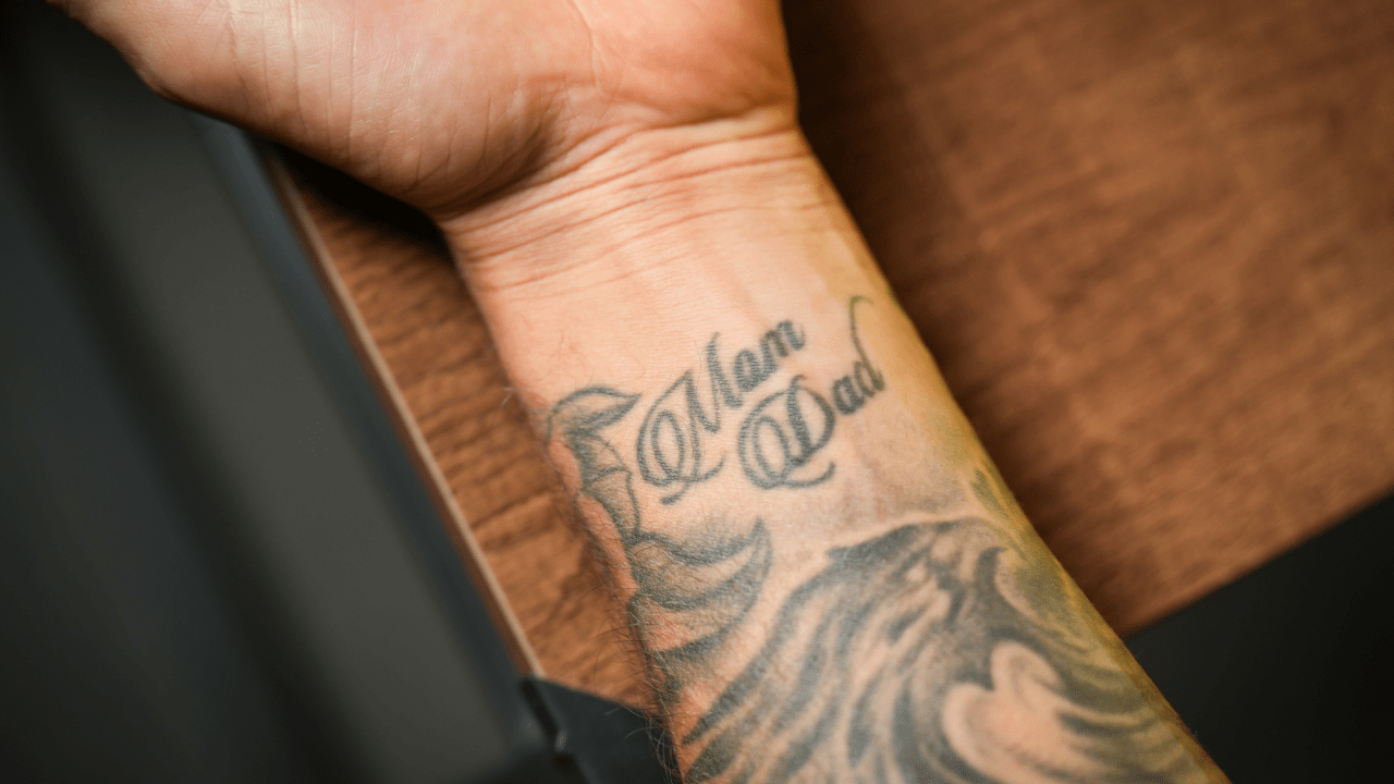Brandon Montour mom and dad wrist tattoo