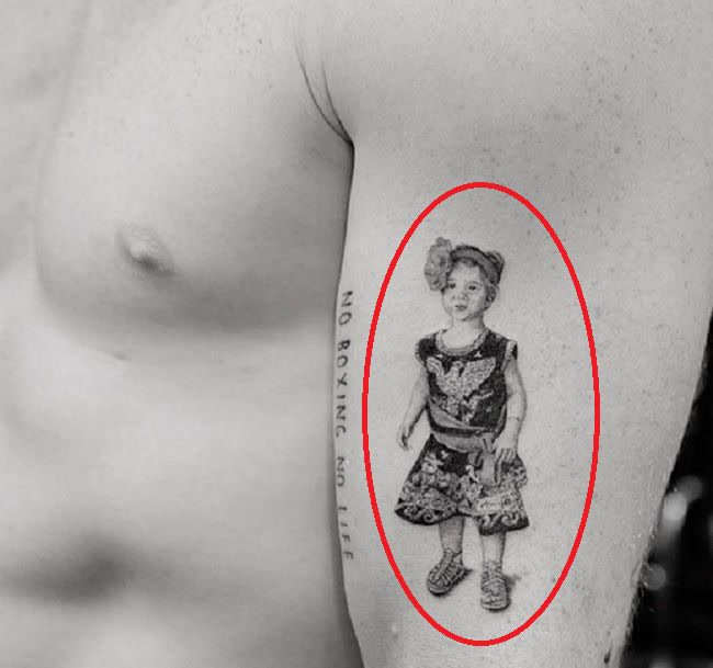 Canelo Alvarez daughter Maria portrait tattoo