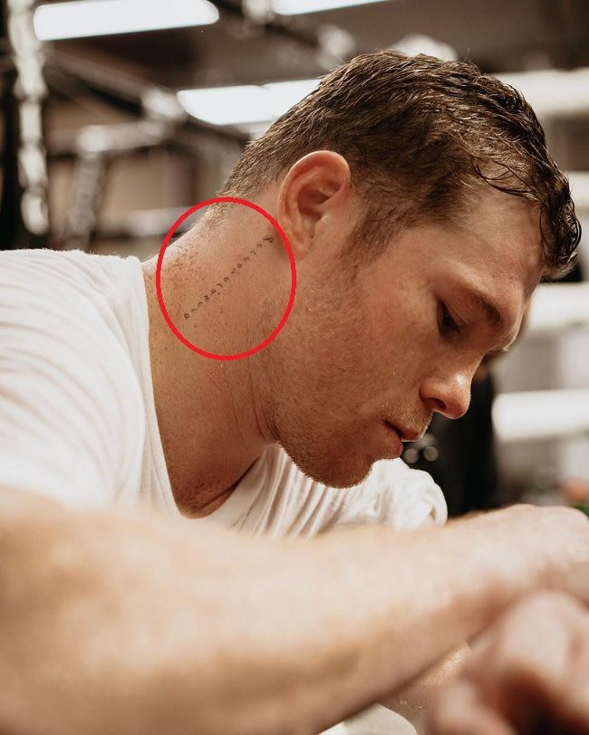 Canelo Alvarez Perseverancia neck tattoo