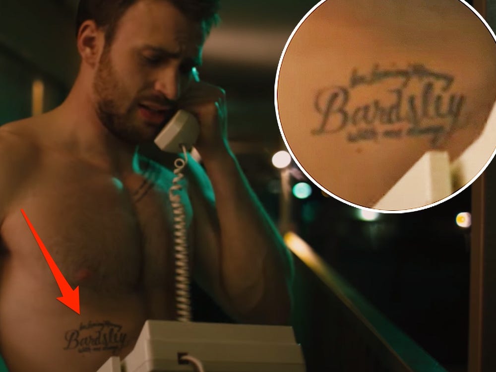 Chris Evans Bardsley memorial tattoo