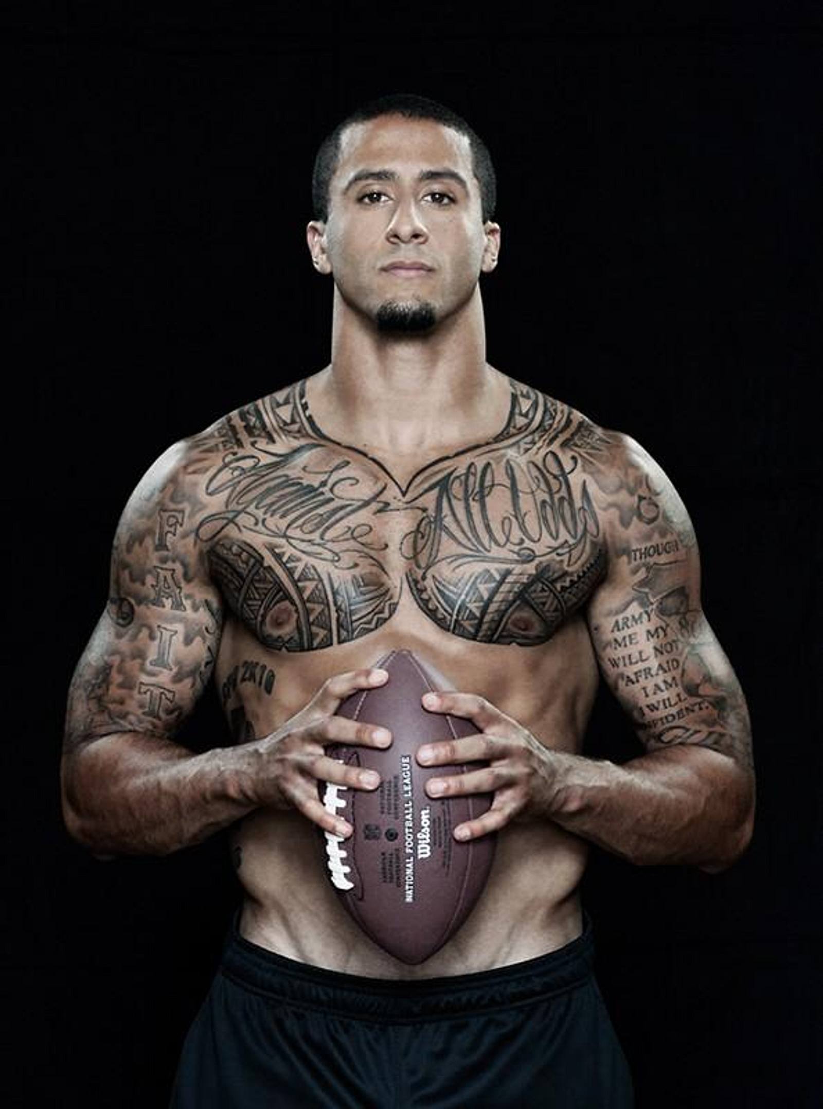 Colin Kaepernick full upper-body tattoo collection