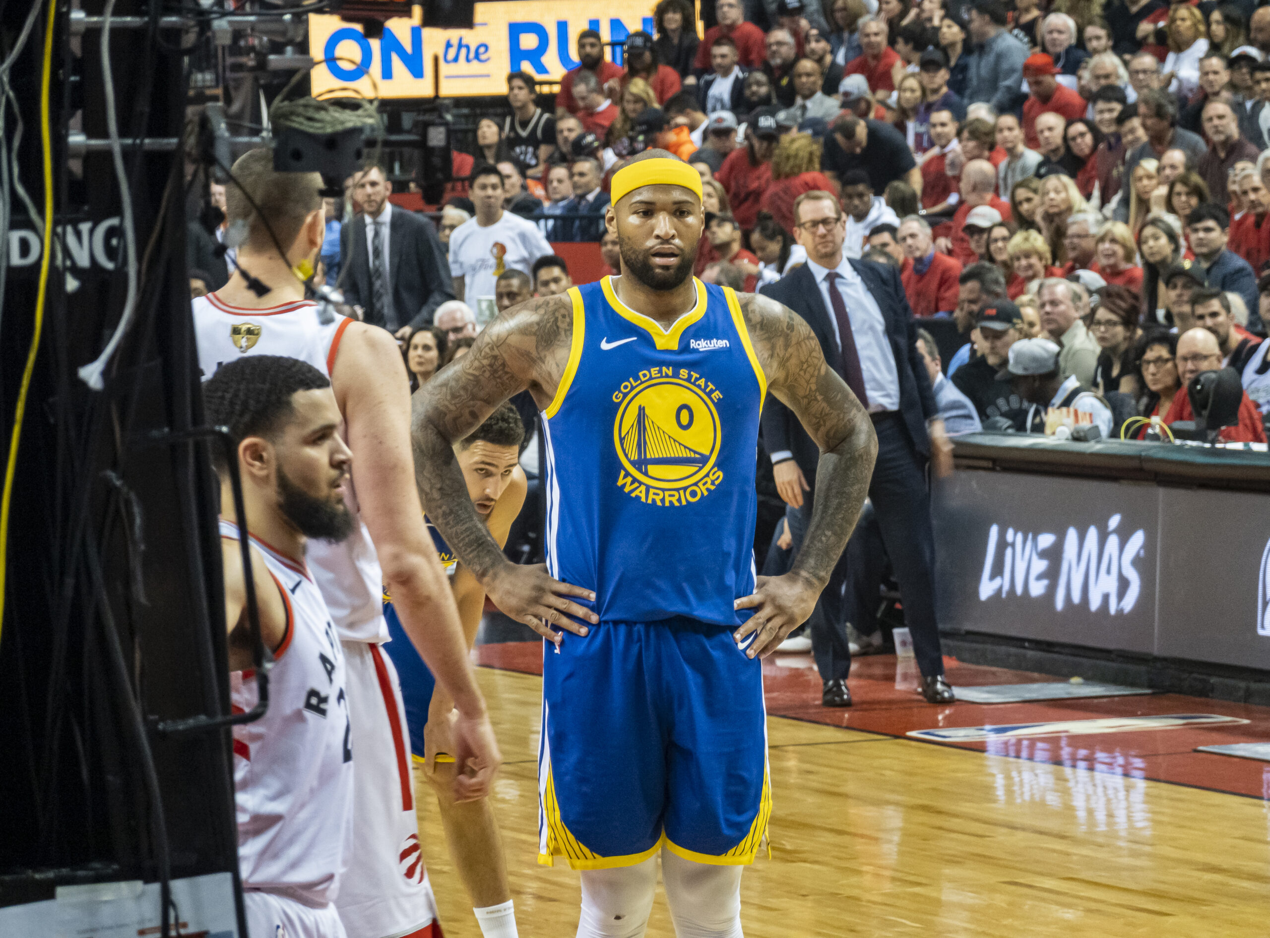 DeMarcus Cousins showing the Danny Pritchett tribute tattoo area