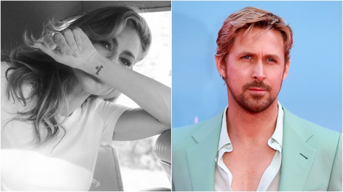 Eva Mendes wrist tattoo and Ryan Gosling