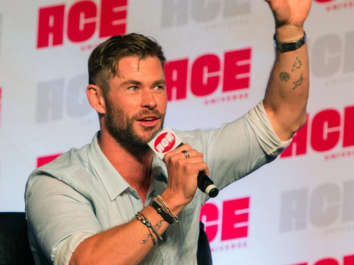 Chris Hemsworth’s inner-arm tattoos based on drawings by his daughter India