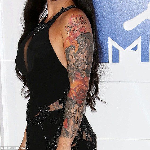 JWoww Disney tattoo sleeve at the MTV VMAs