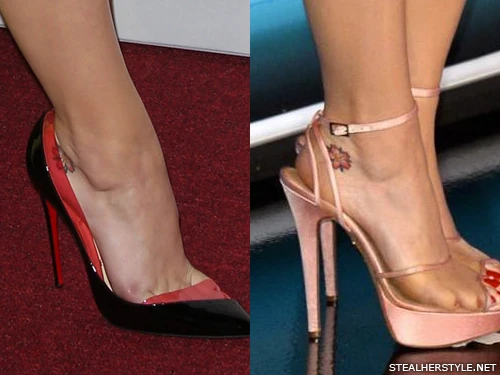 Katy Perry’s cherry blossom ankle tattoo