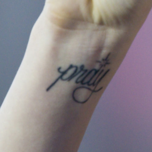 Kellie Pickler Pray wrist tattoo