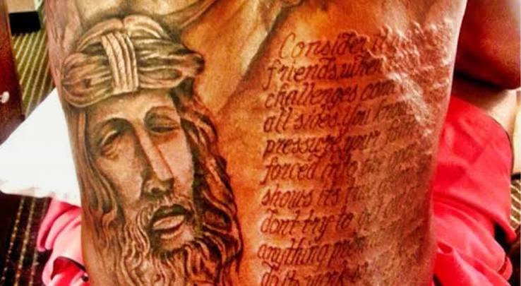 Kevin Durant biblical back tattoo