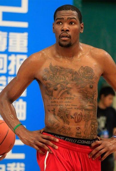 Kevin Durant hidden torso tattoos