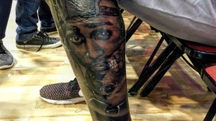 Kevin Durant Tupac tattoo on his leg