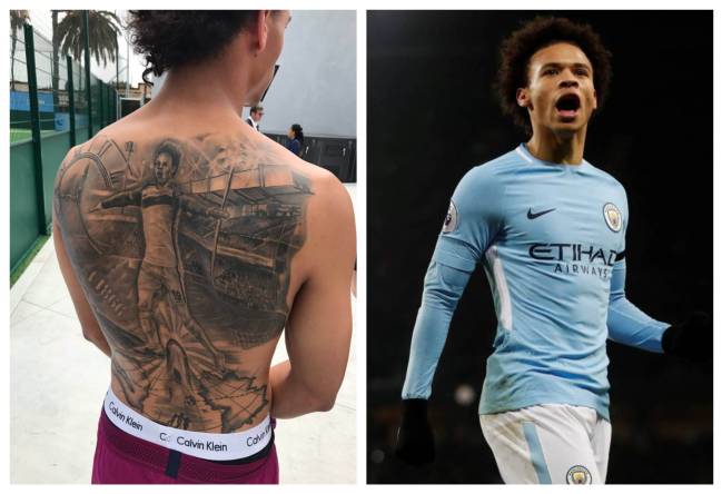 Leroy Sane tattoo collage