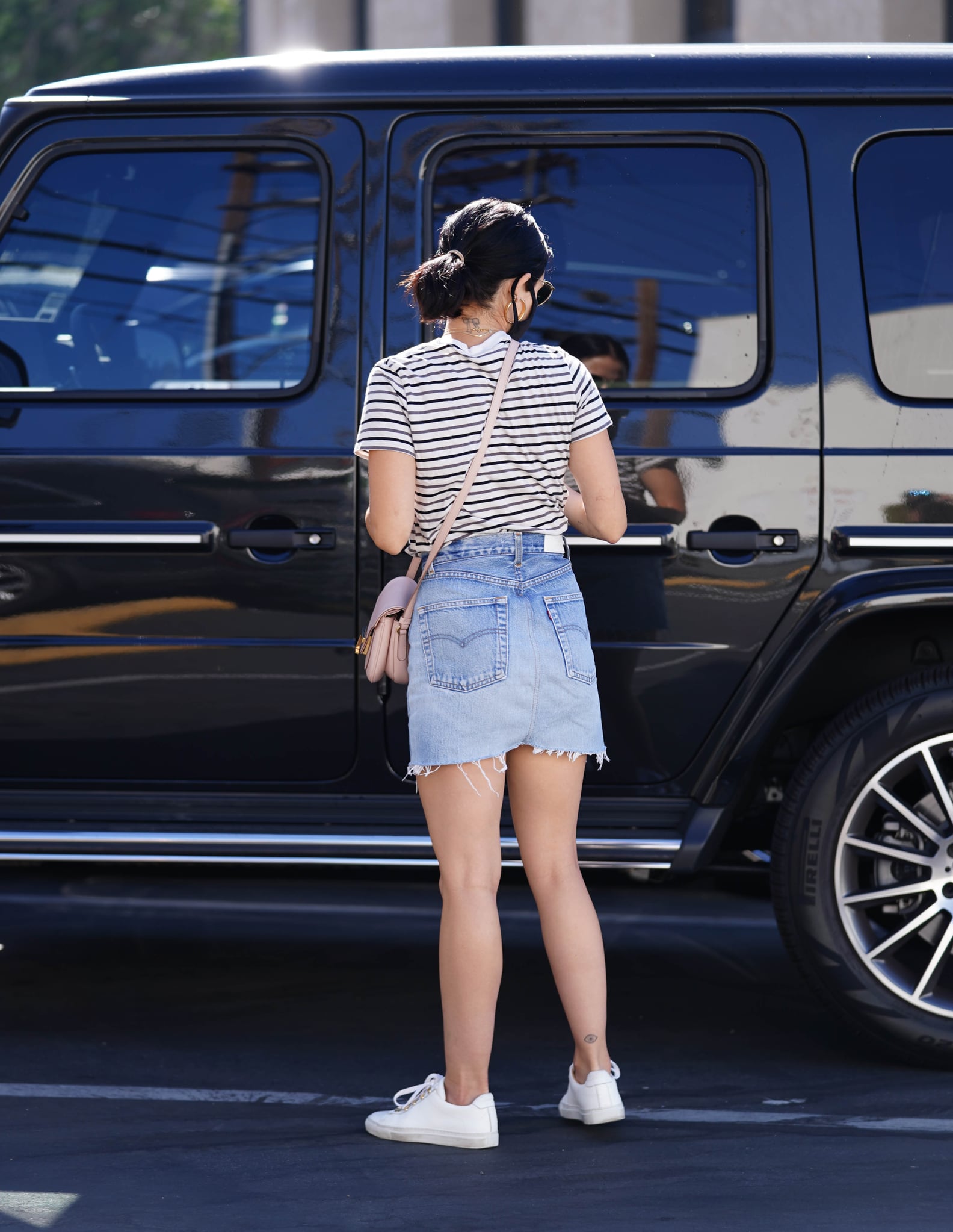Lucy Hale evil eye ankle tattoo