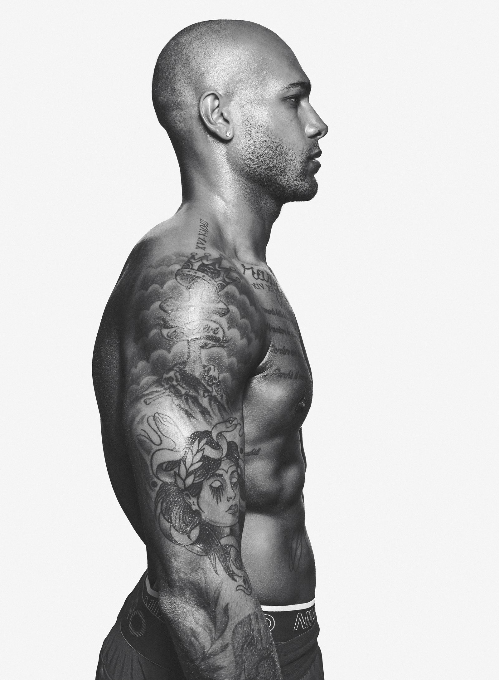 Marcell Jacobs tiger back tattoo