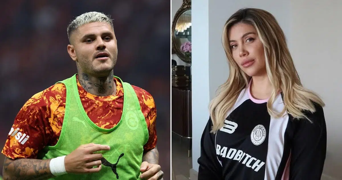 Mauro Icardi showing detailed arm tattoos in a recent cover-up photo