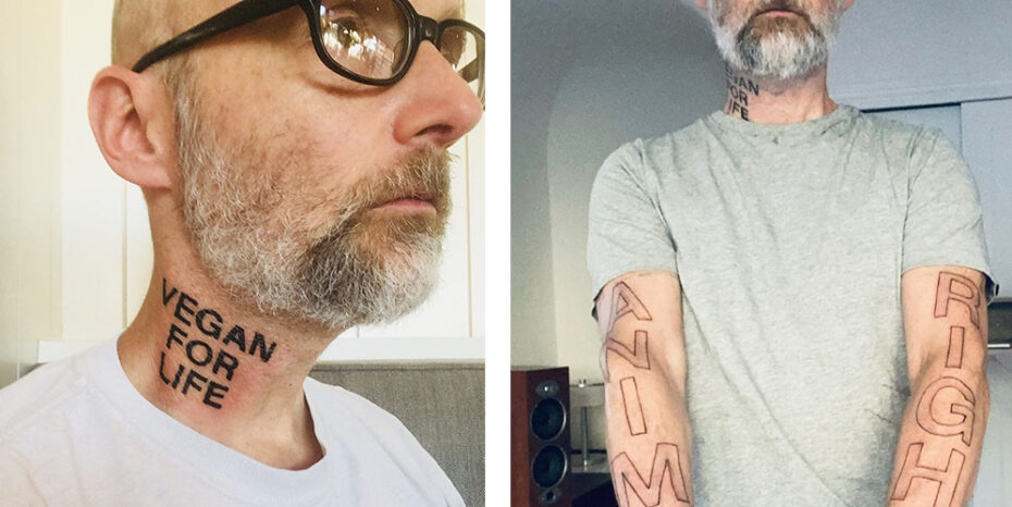 Moby vegan animal rights tattoo