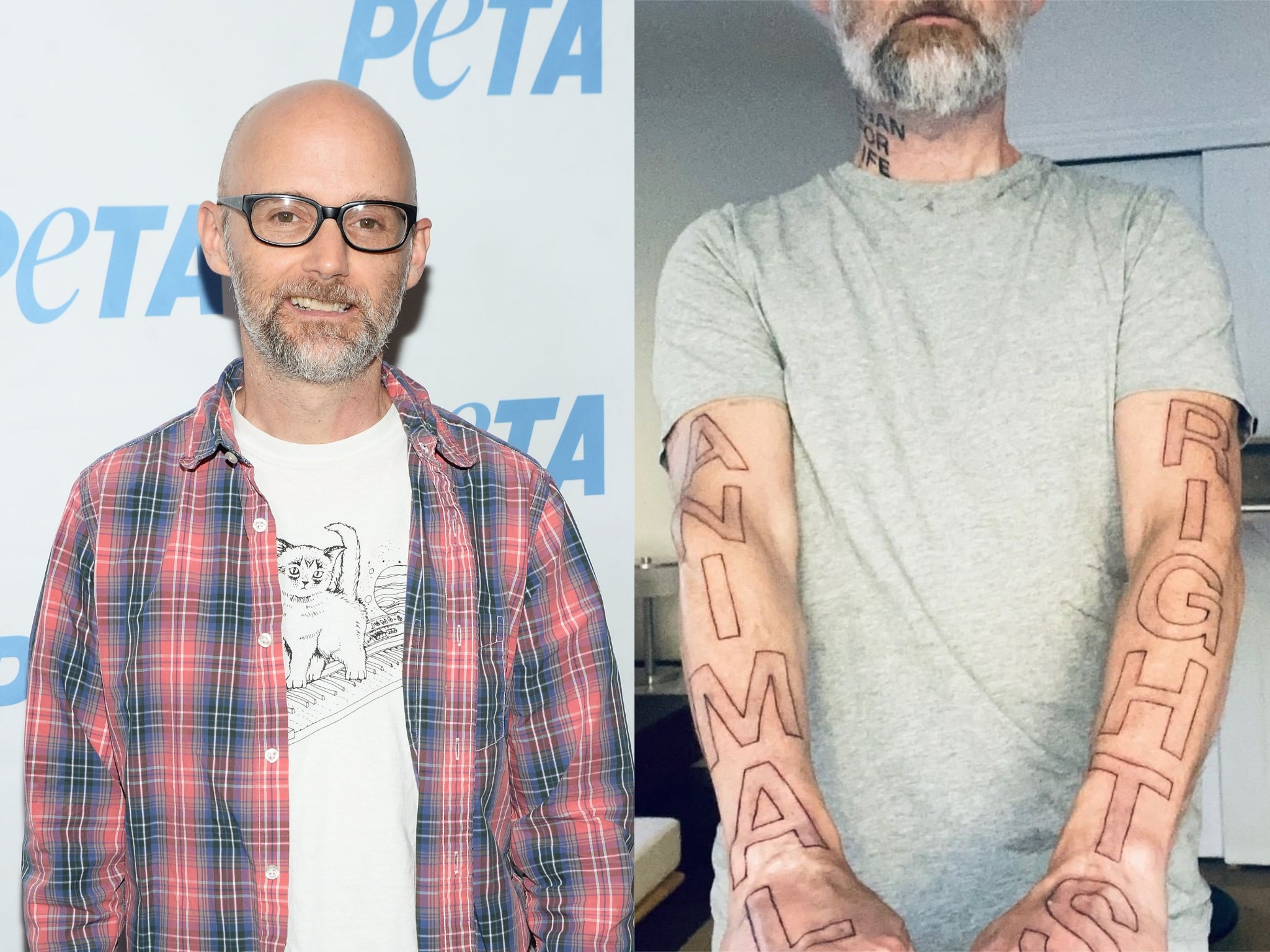 Moby animal rights arm tattoo