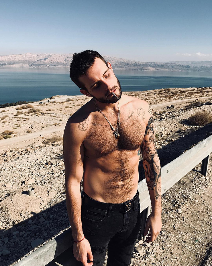 Nico Tortorella seaside chest tattoos