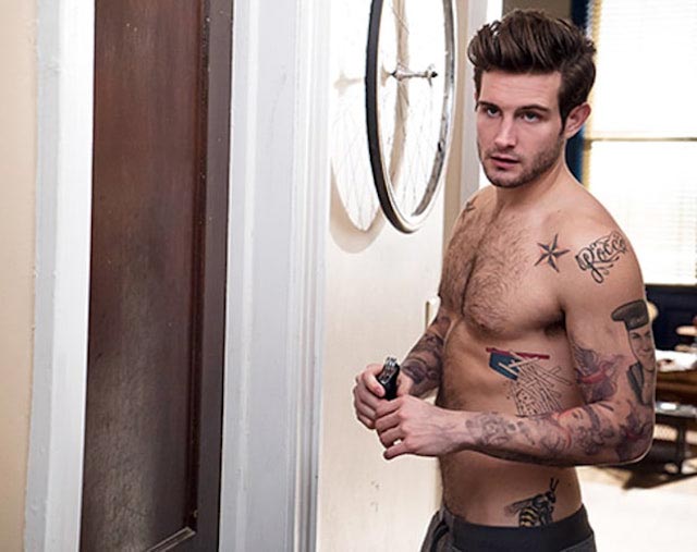 Nico Tortorella shoulder star tattoos