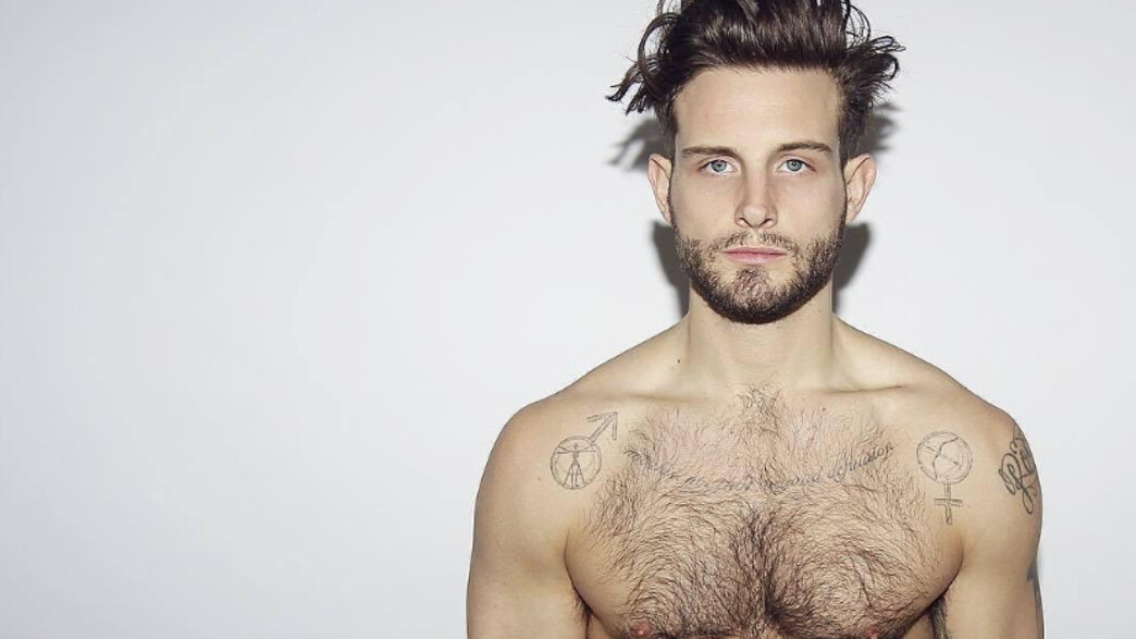 Nico Tortorella Vitruvian Man chest tattoo