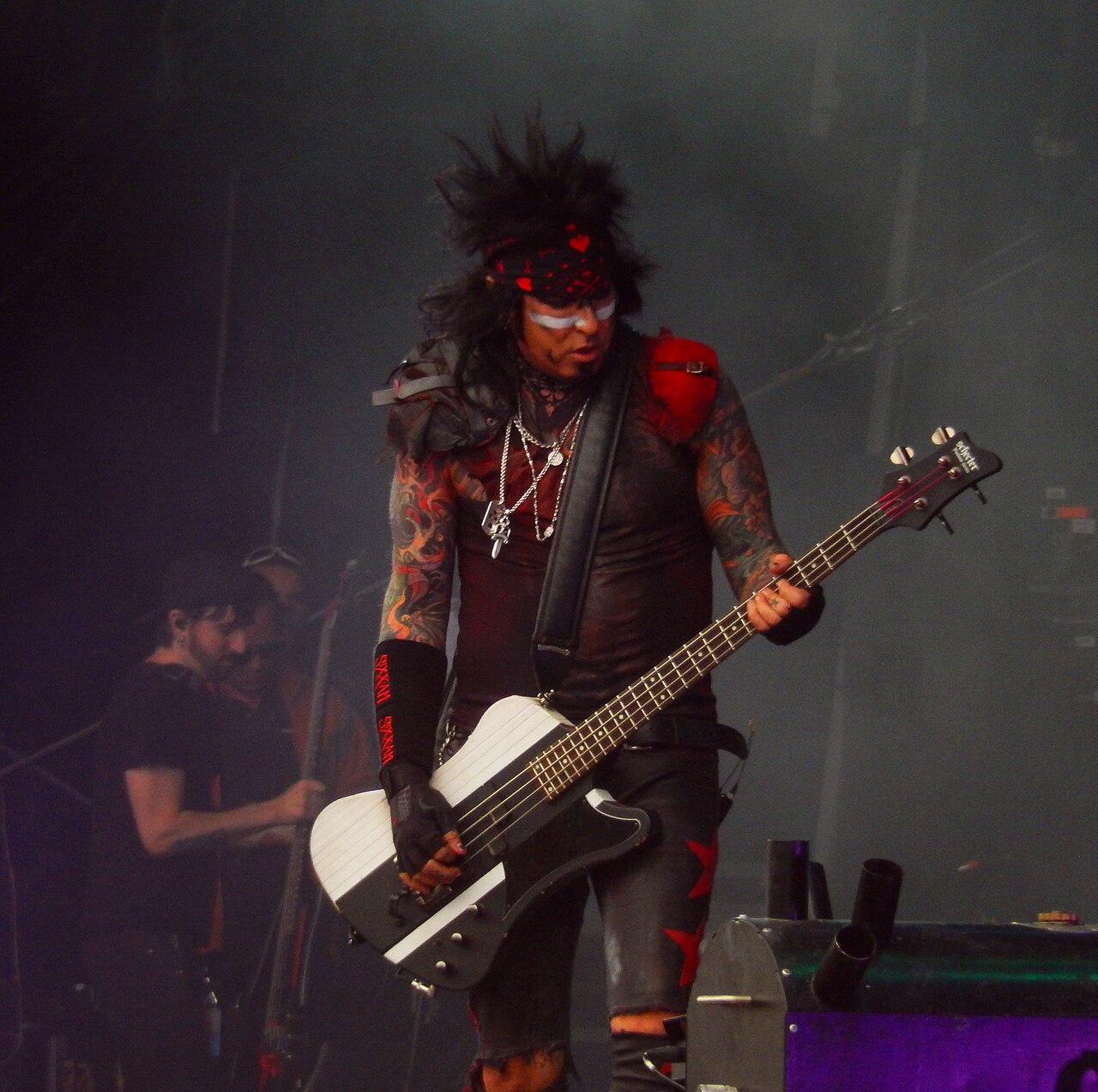 Nikki Sixx sleeve tattoos at Hellfest