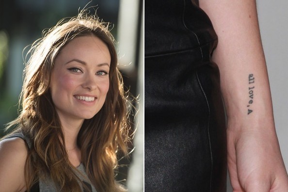 Olivia Wilde all love A wrist tattoo for Alexander Cockburn