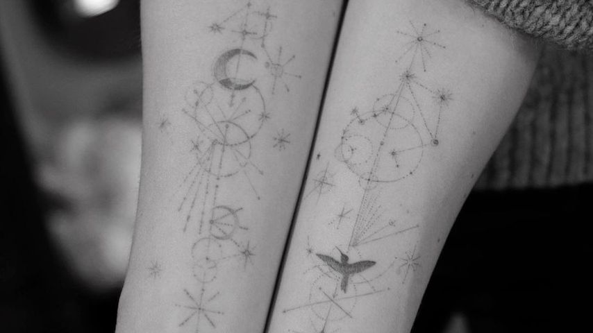 Olivia Wilde celestial forearm constellation tattoos
