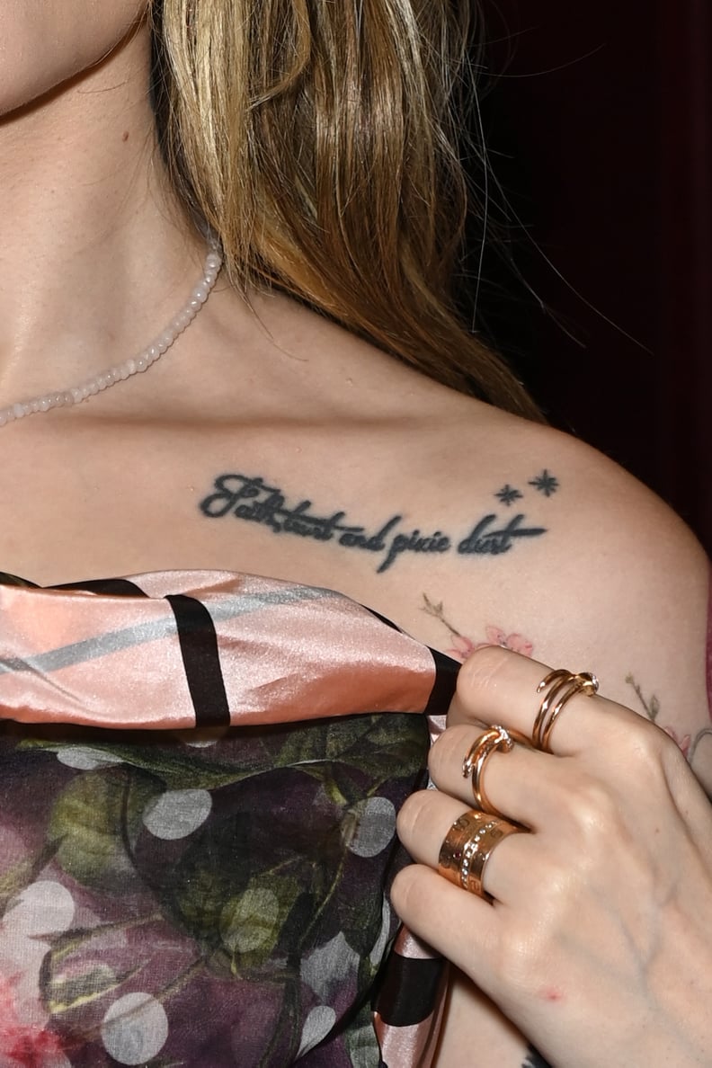 Paris Jackson faith trust and pixie dust collarbone tattoo