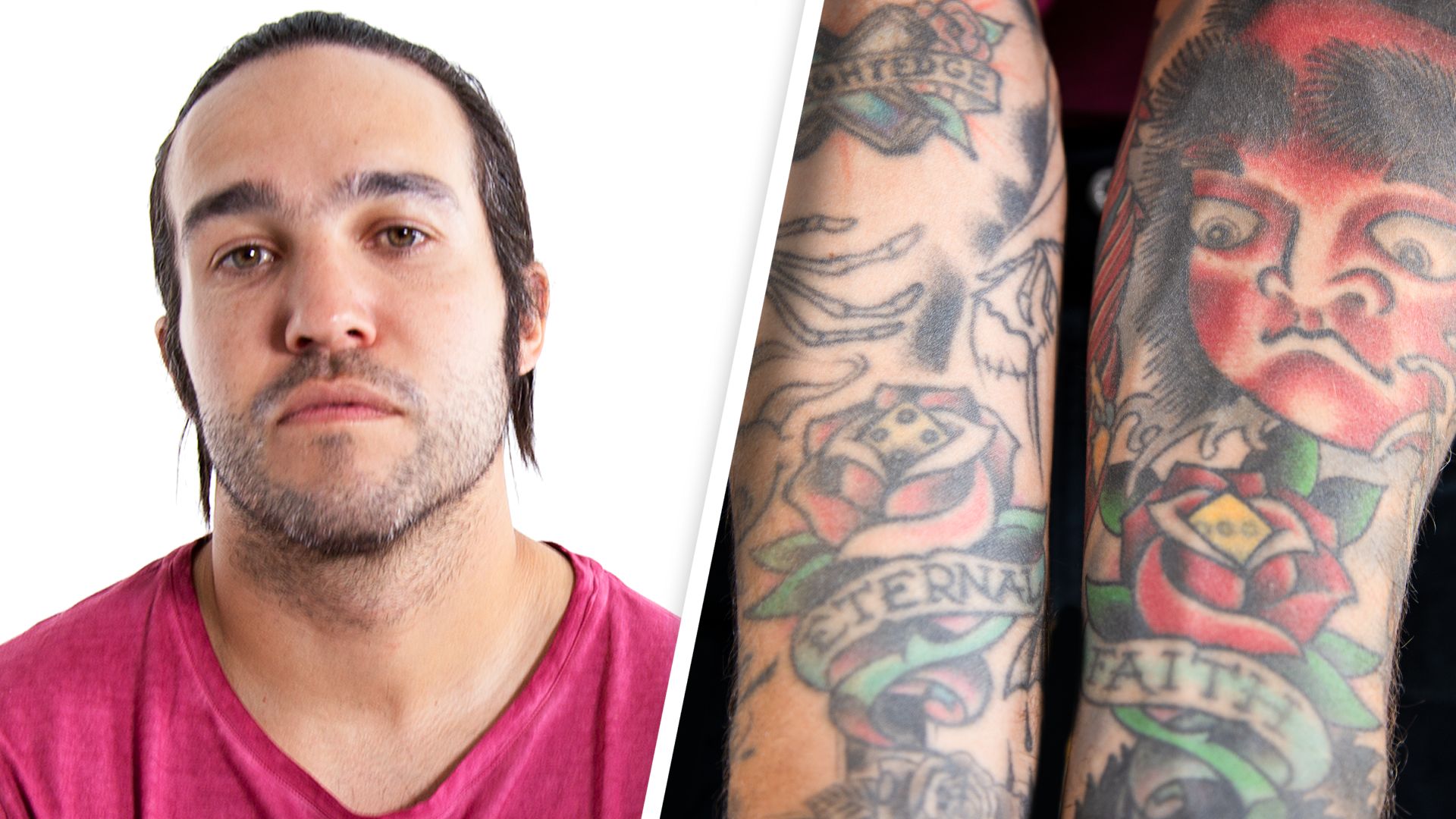 Pete Wentz GQ tattoo tour arm tattoos