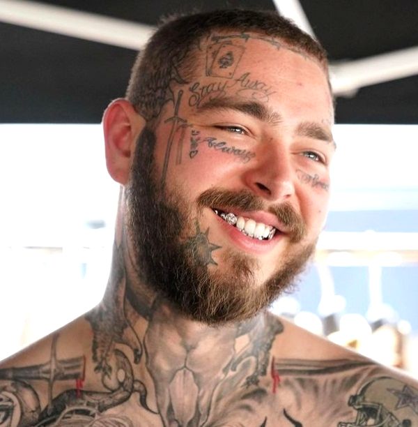 Post Malone facial tattoos and collection overview