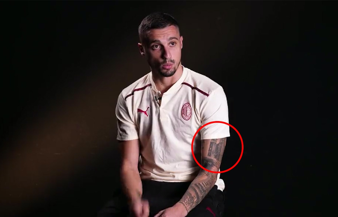 Rade Krunić warrior cross tattoo