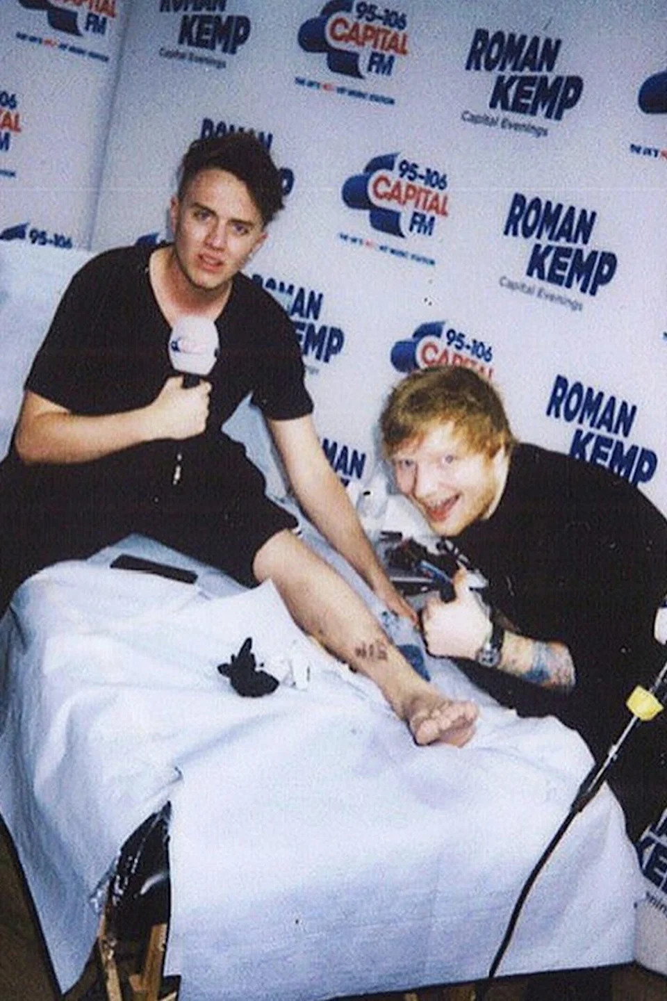 Roman Kemp Ed Sheeran tattoo on his shin