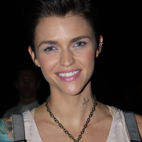 Ruby Rose at a public appearance with tattoos visible