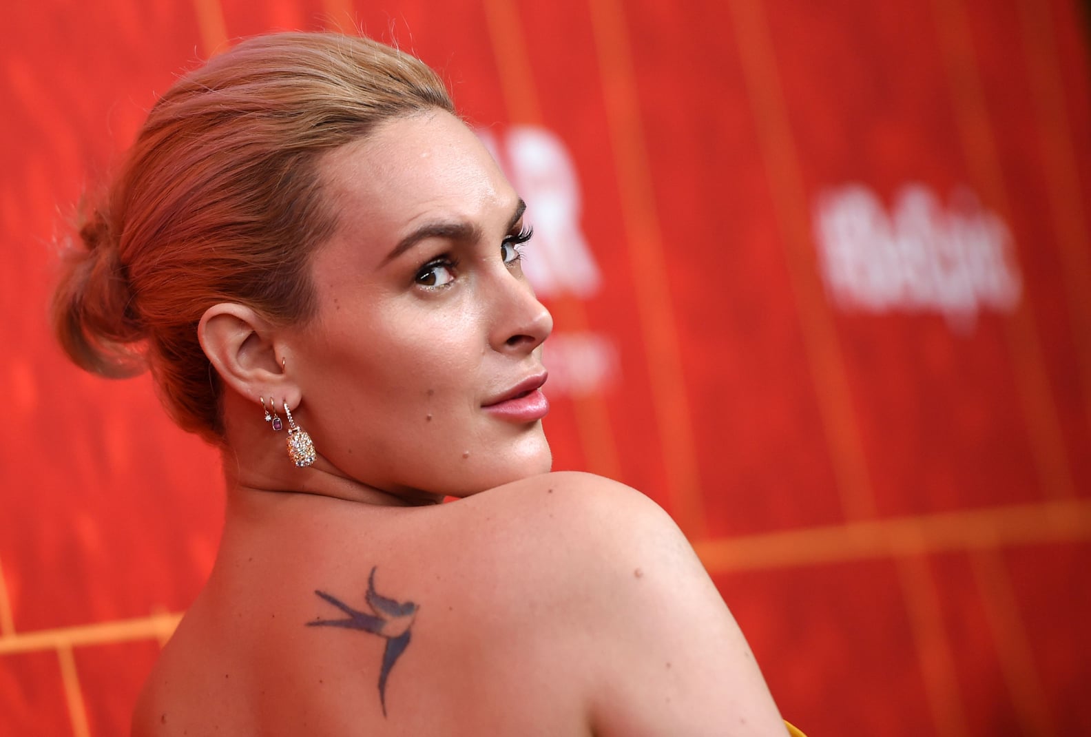 Rumer Willis bird back tattoo