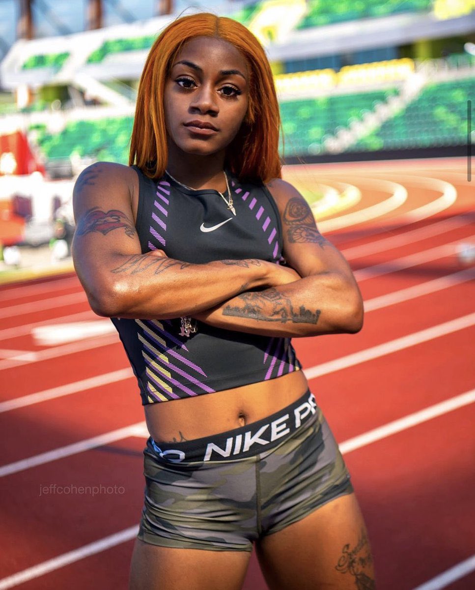Sha’Carri Richardson arm tattoos in competition