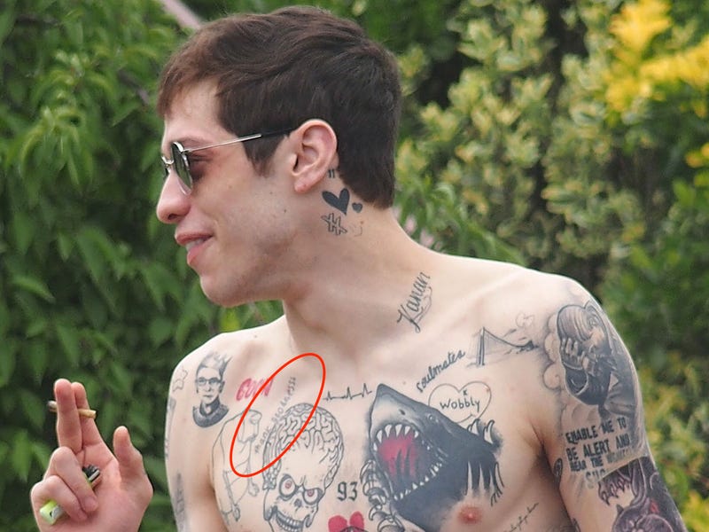 Pete Davidson tattoos: shark chest tattoo