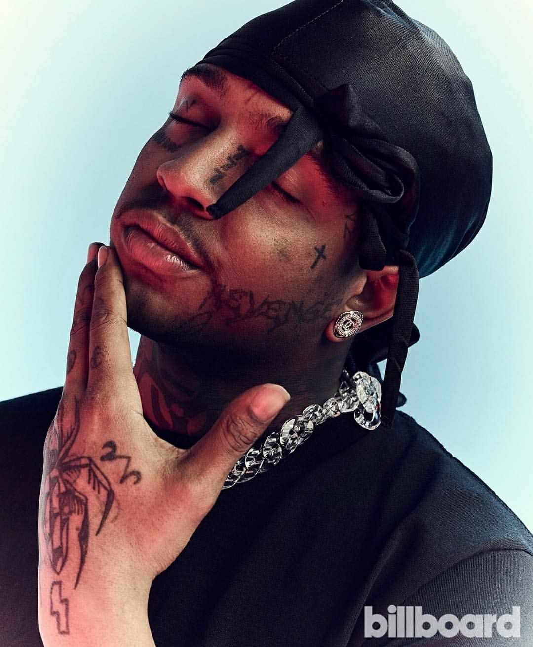 Ski Mask the Slump God face and hand tattoos