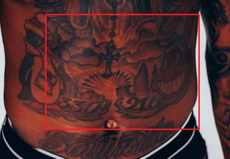 Terry Rozier abdominal tattoos