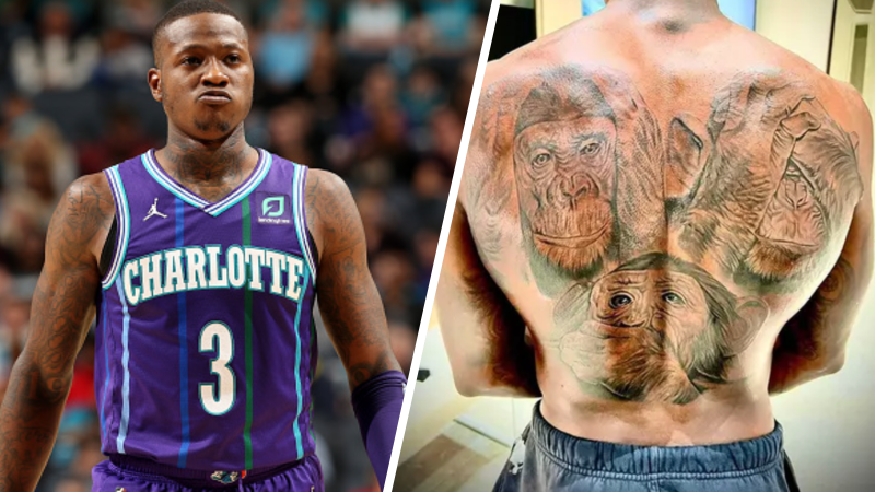 Terry Rozier three wise monkeys back tattoo