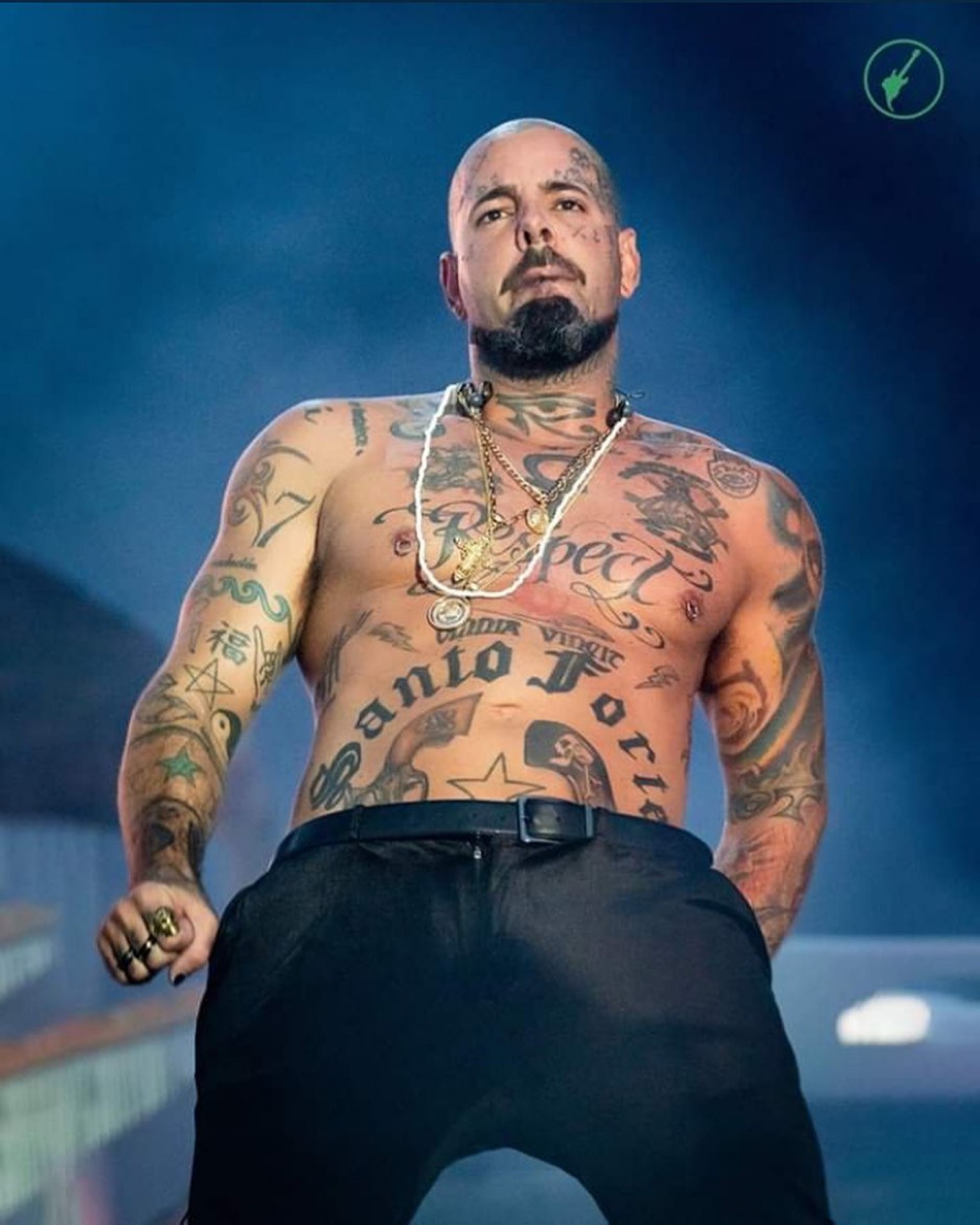 Tico Santa Cruz arm and chest tattoos