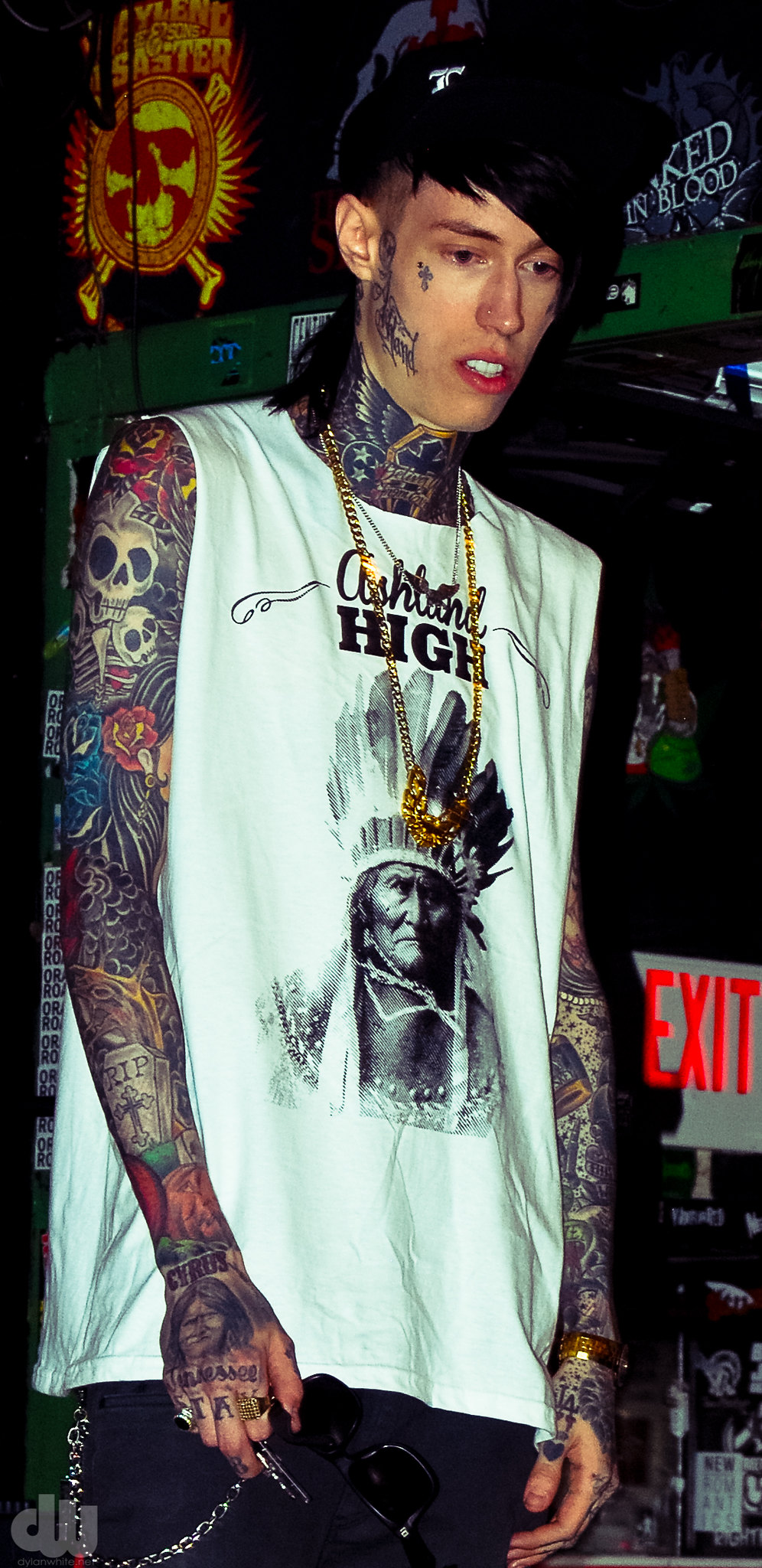 Trace Cyrus Songs of Victory chest tattoos