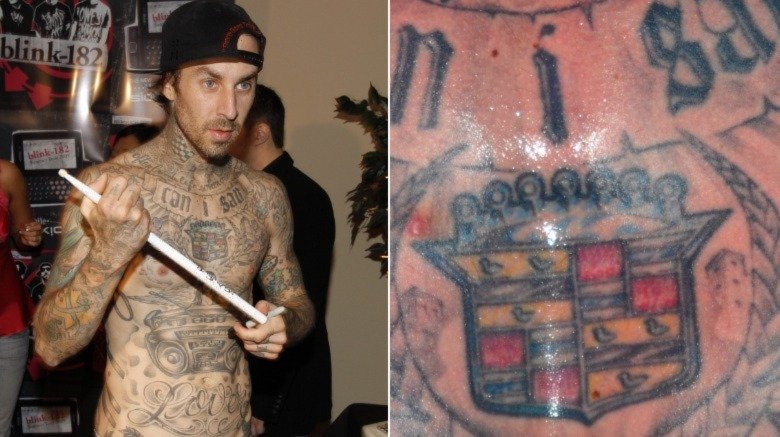 Travis Barker Cadillac chest tattoo