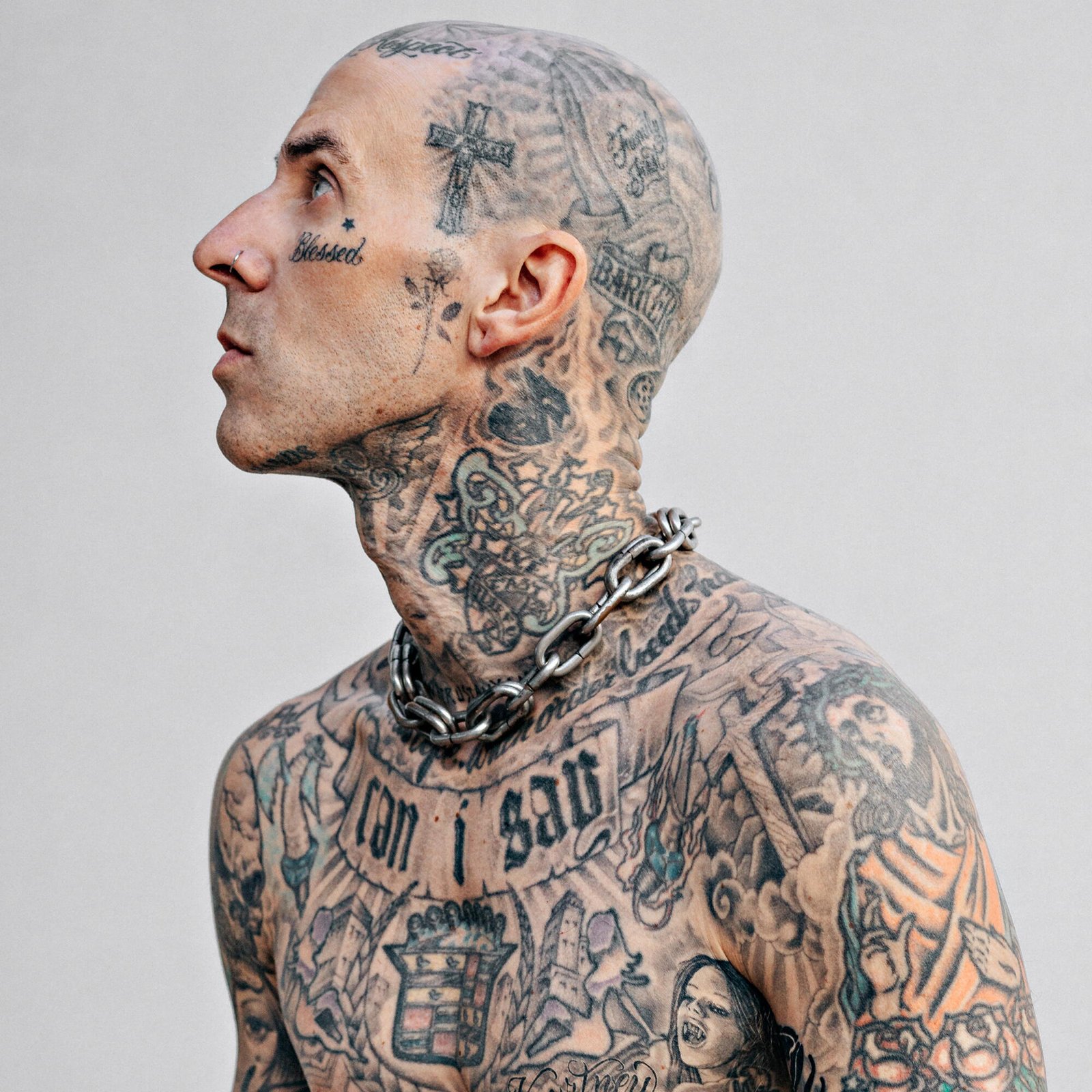 Travis Barker tattooed profile